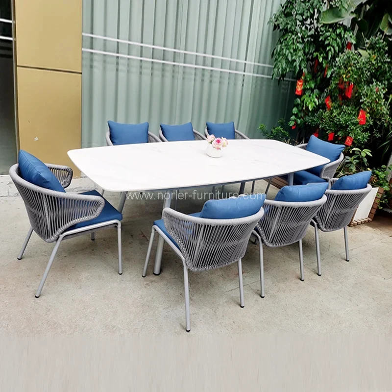 ロープアウトドアウィッカー家具テーブルセット